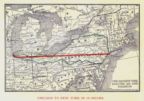 Map From Chicago To New York Chicago New York Electric Air Line   Twelve Mile Circle
