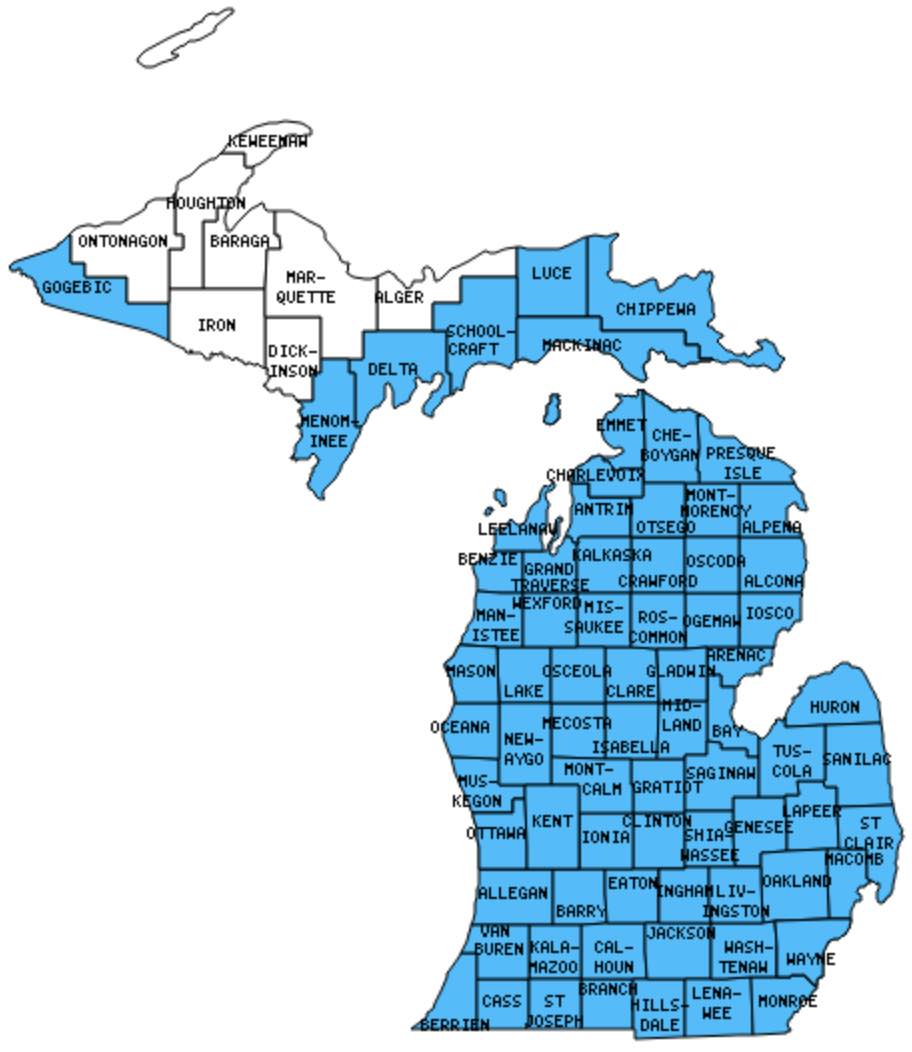 Counties in Michigan that I have Visited - Twelve Mile Circle - An ...