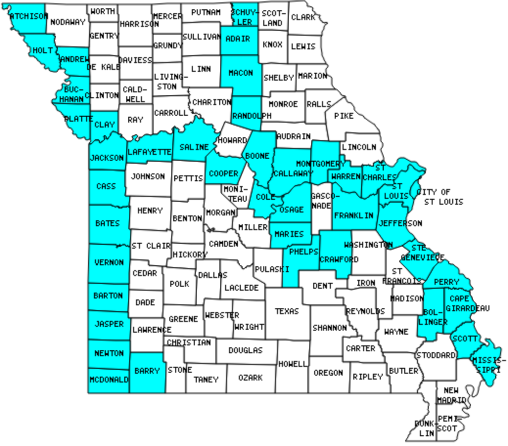 Printable Missouri County Map - Printable Word Searches